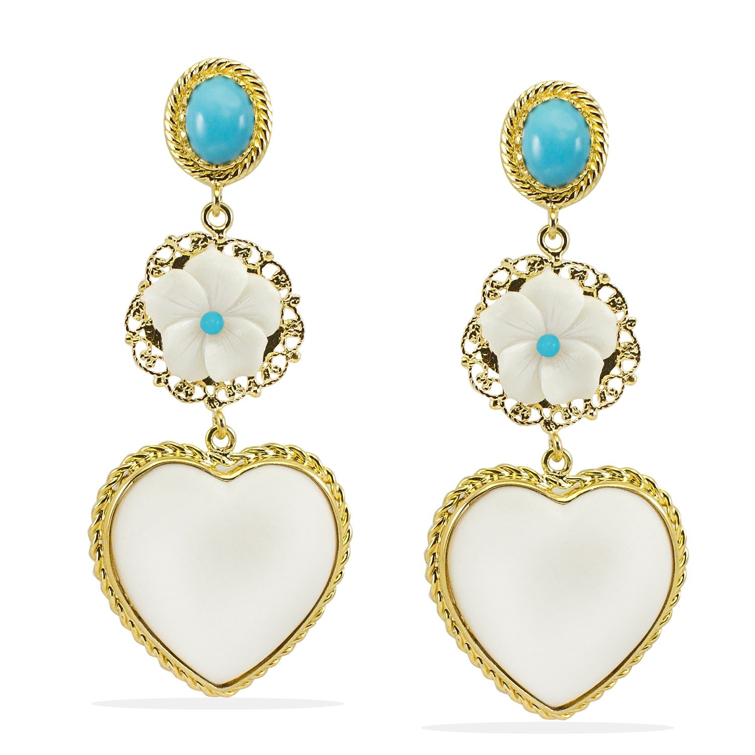 Mamma Mia Turquoise Statement Earrings