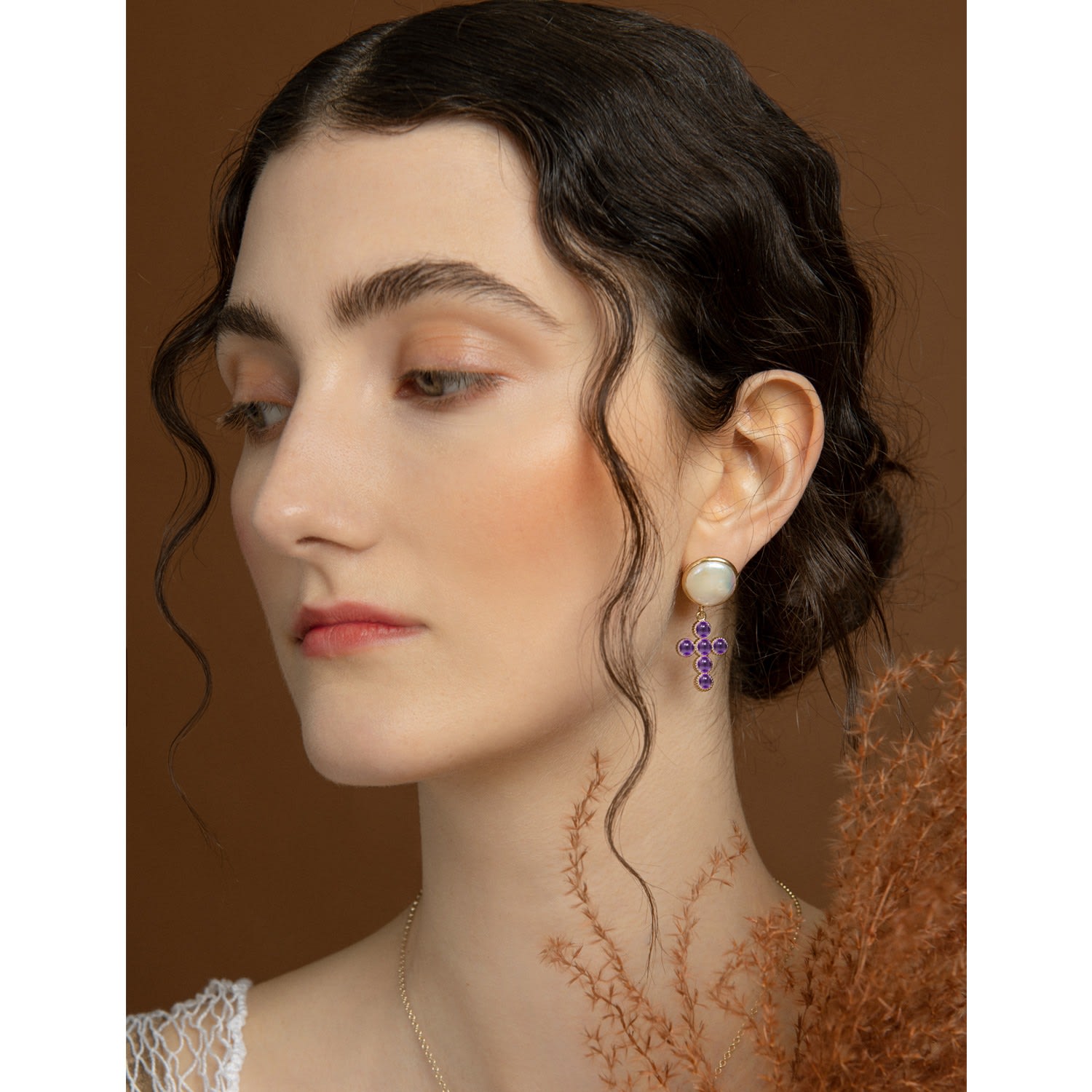 Hope Gold-Plated Amethyst Earrings