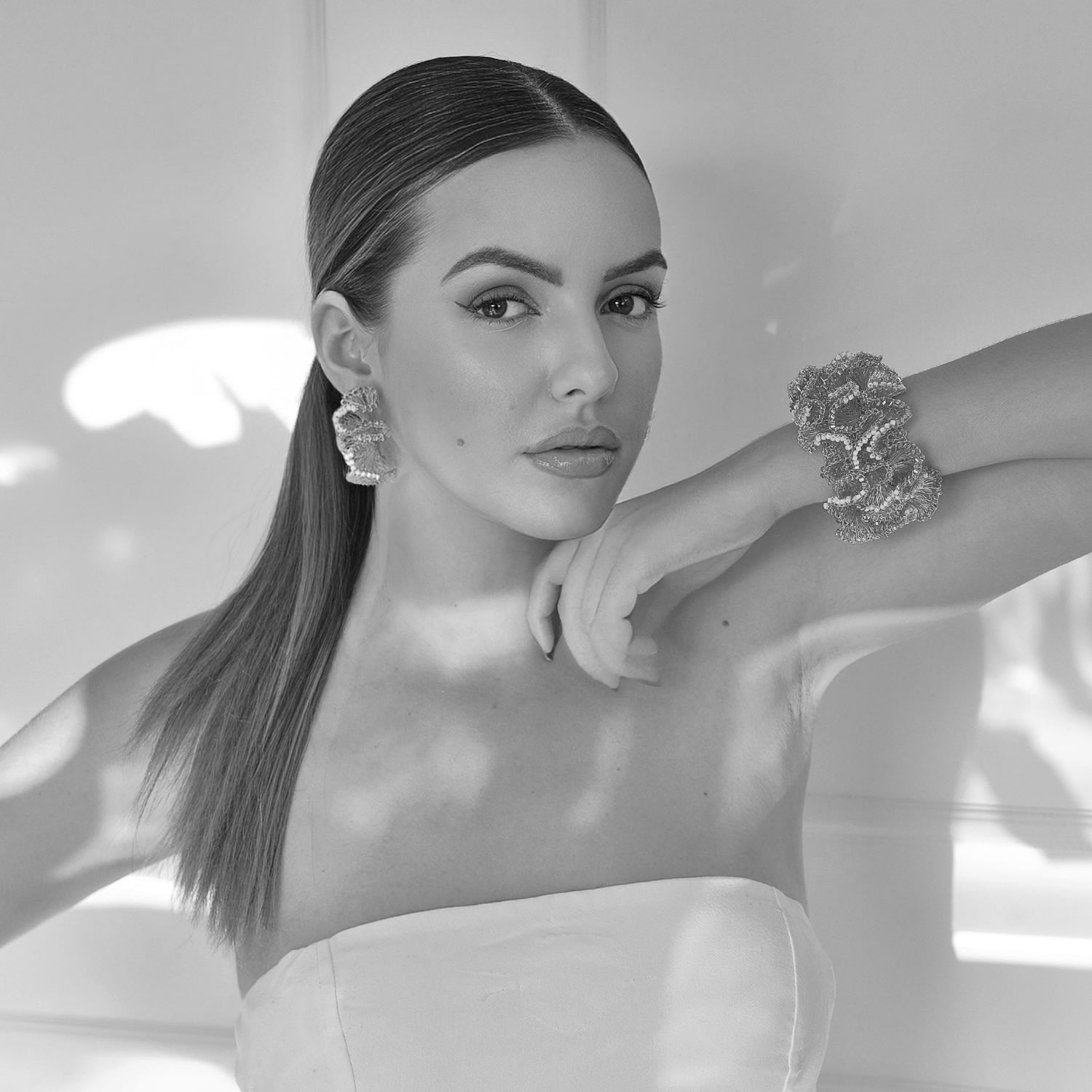 Red Velvet Rio Hoops Handmade Crochet Earrings