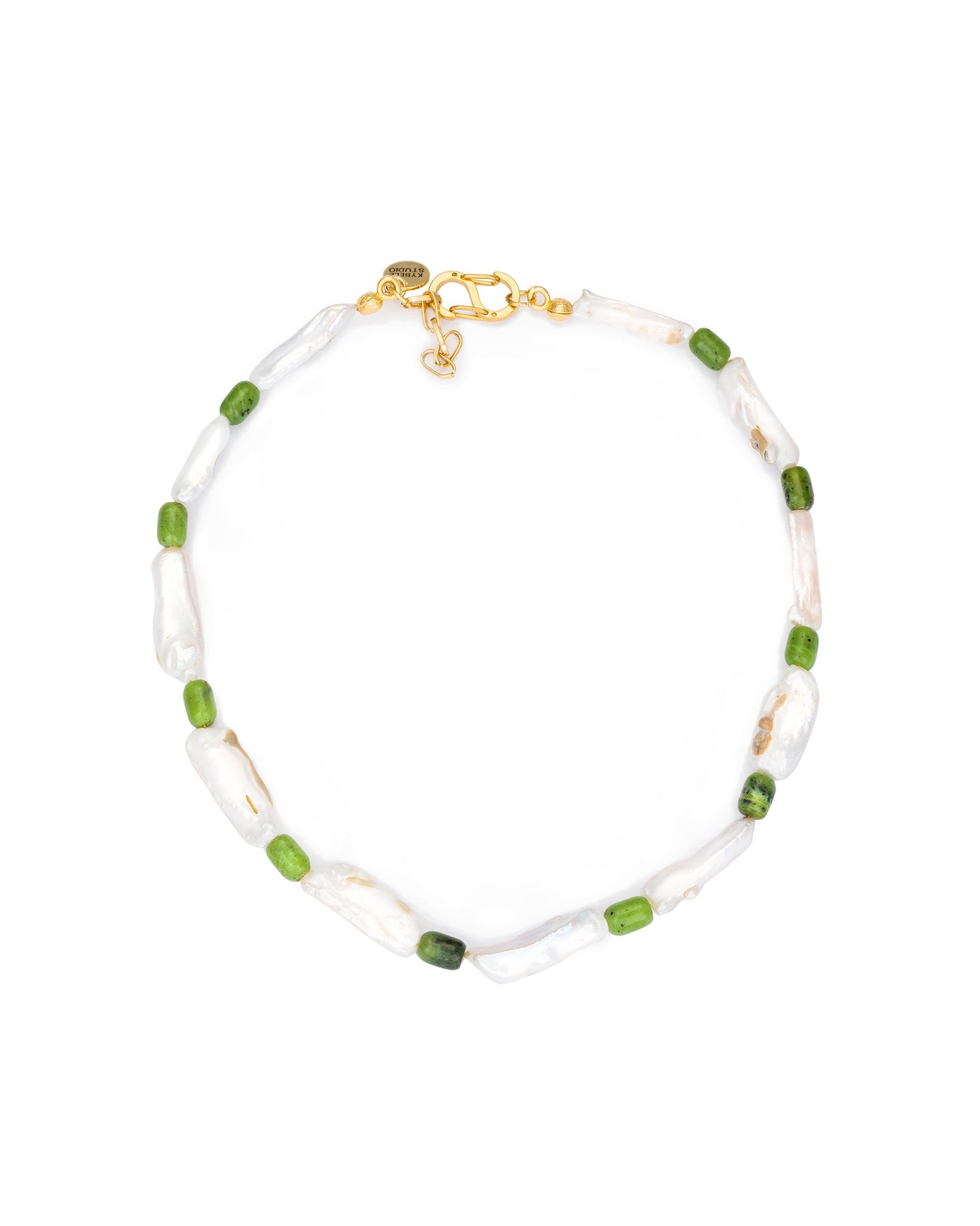 Jade Serenity Necklace With Irregular Baroque Pearls