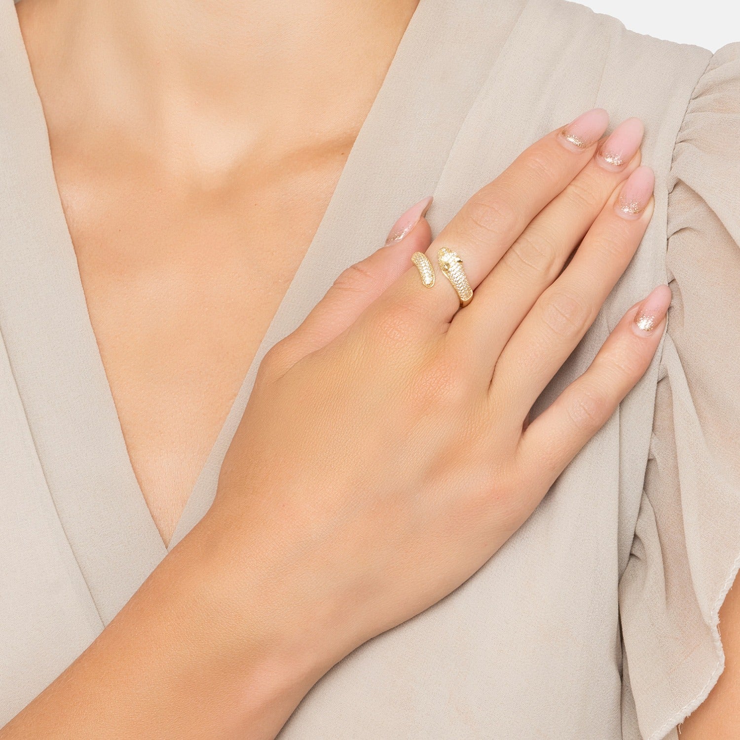 Jaguar Cocktail Ring Gold