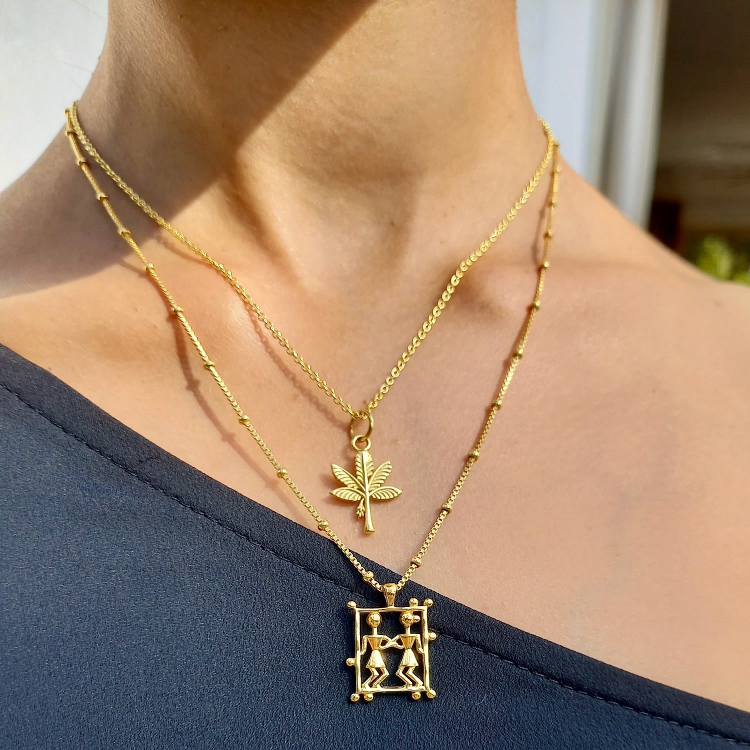Goan Tree Charm Necklace - Gold Vermeil