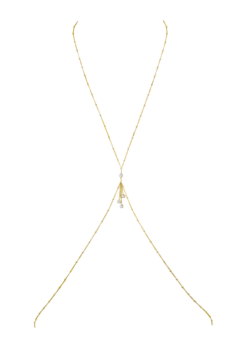 Davina Cz Gemstone Gold Body Chain