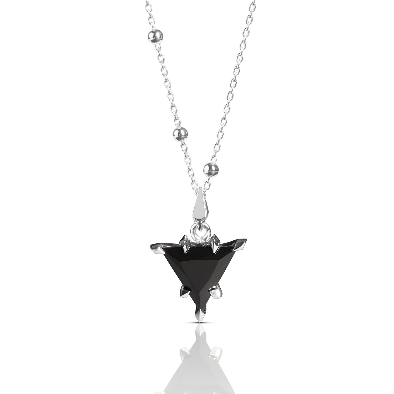 Trillion Pendant - Silver & Onyx