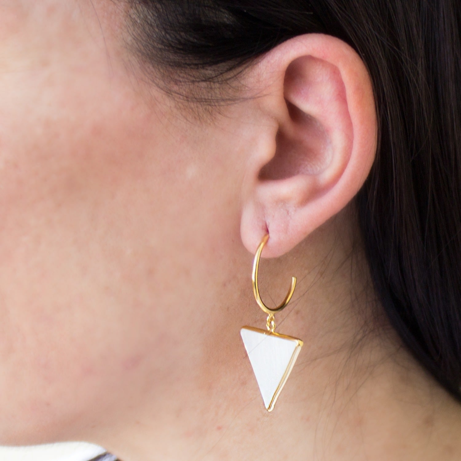 Women Have The Power Gold-Plated Hoop Earrings
