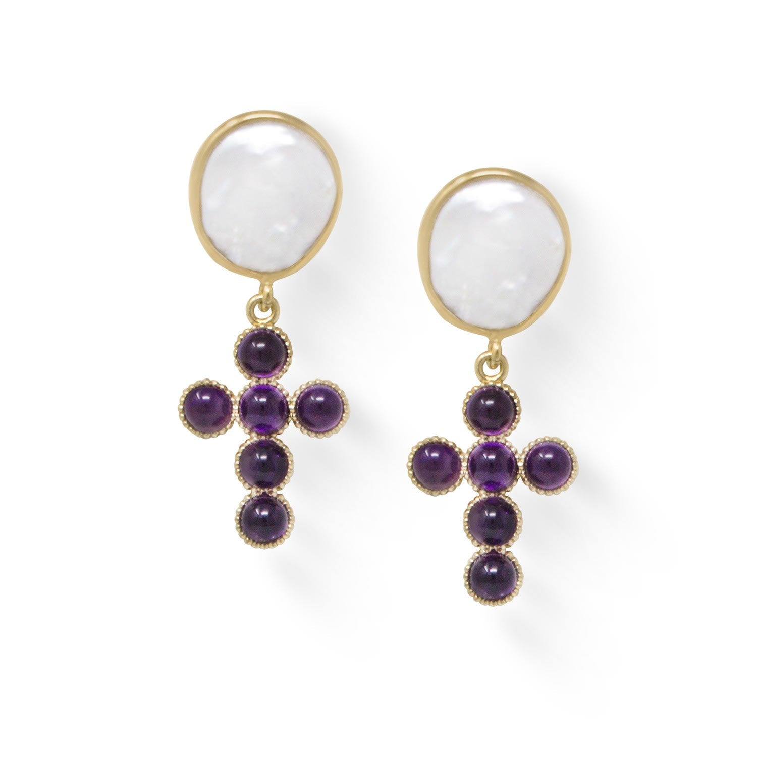 Hope Gold-Plated Amethyst Earrings