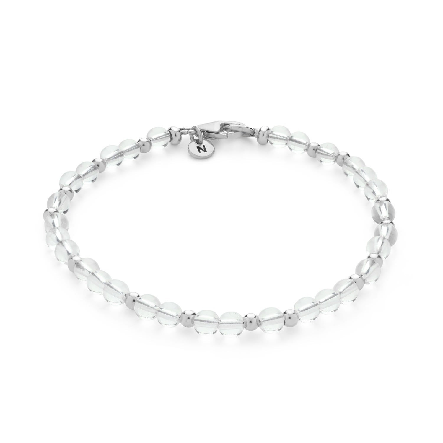 Jewel Bead April Birthstone Bracelet Sterling Silver - Crystal