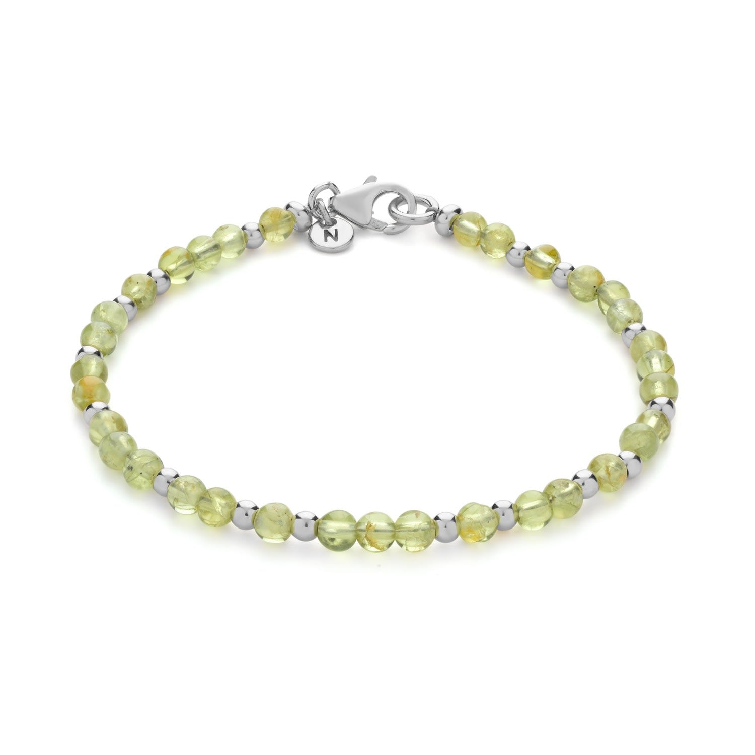 Jewel Bead August Birthstone Bracelet Sterling Silver - Peridot