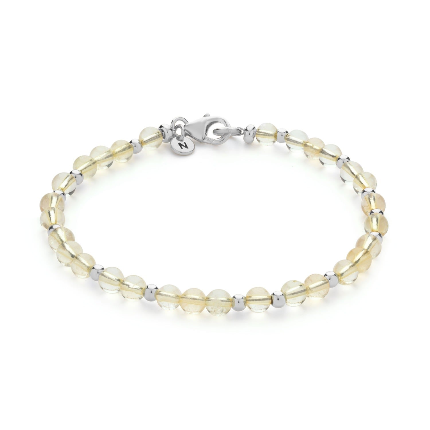 Jewel Bead November Birthstone Bracelet Sterling Silver - Citrine