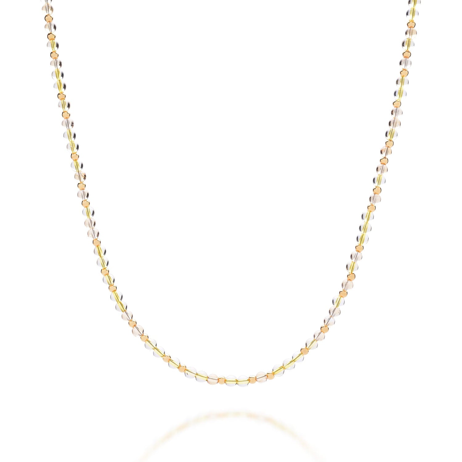 Jewel Bead November Birthstone Necklace Gold Plated Sterling Silver - Citrine
