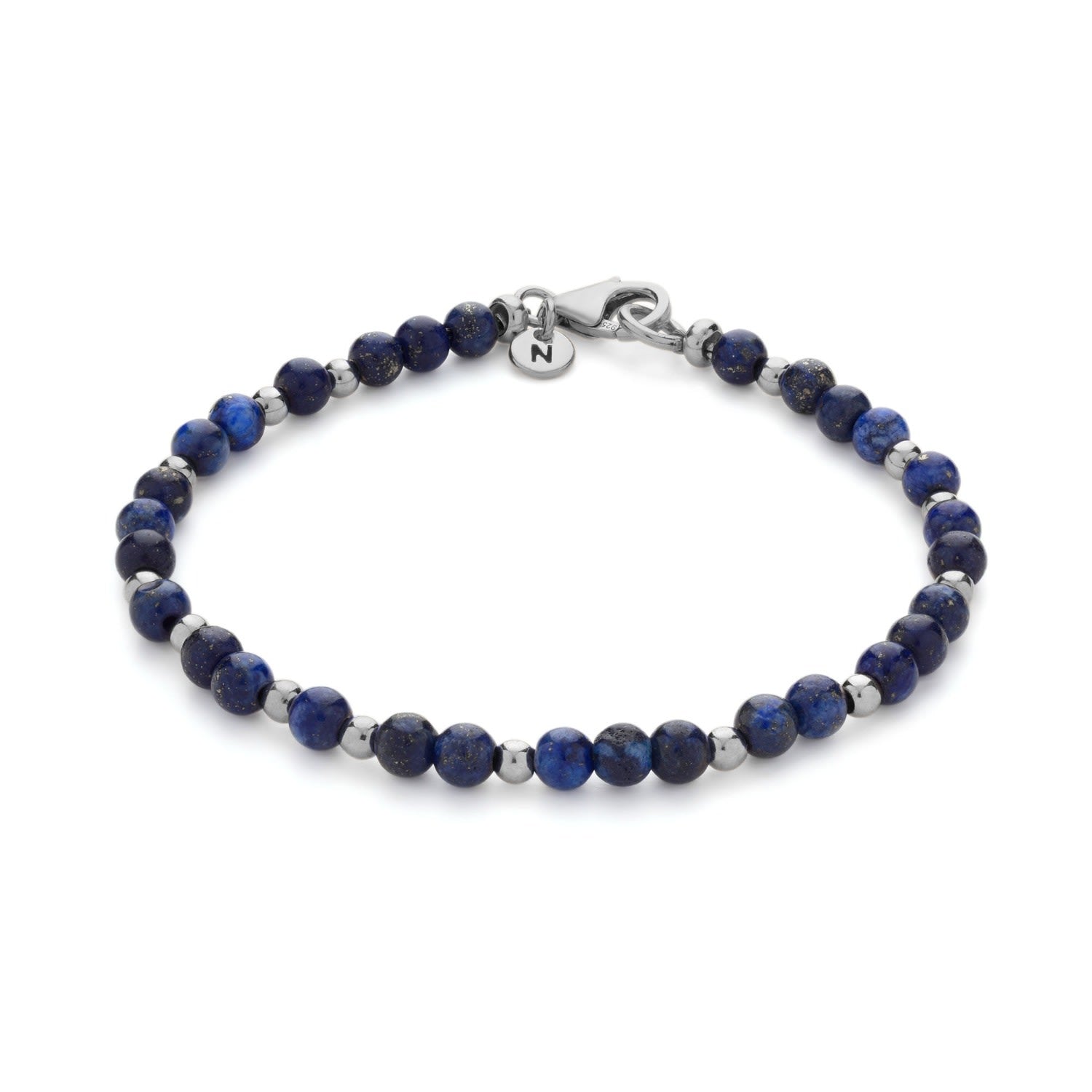 Jewel Bead September Birthstone Bracelet Sterling Silver - Lapis