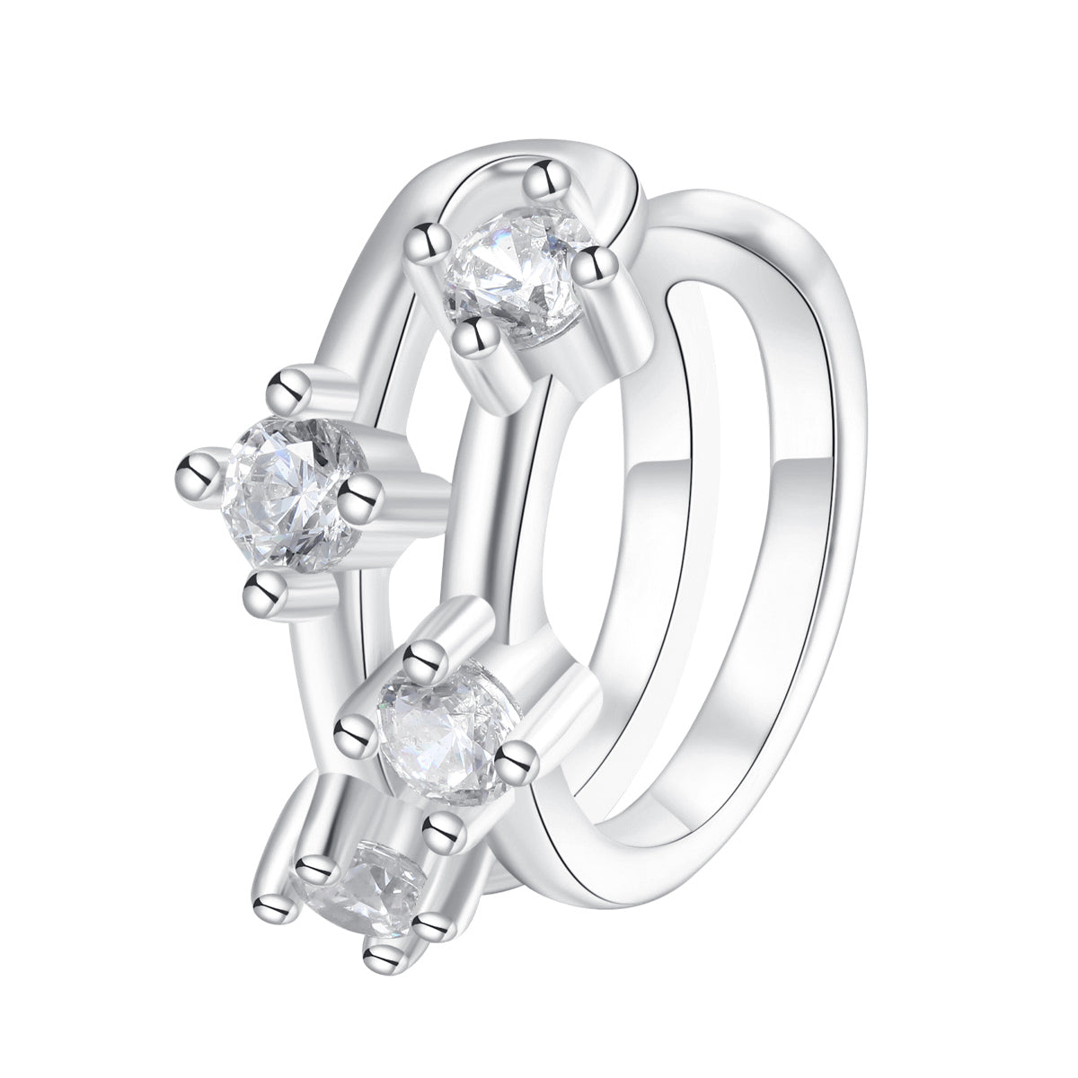 Jeweled Band Ear Cuff Sterling Silver