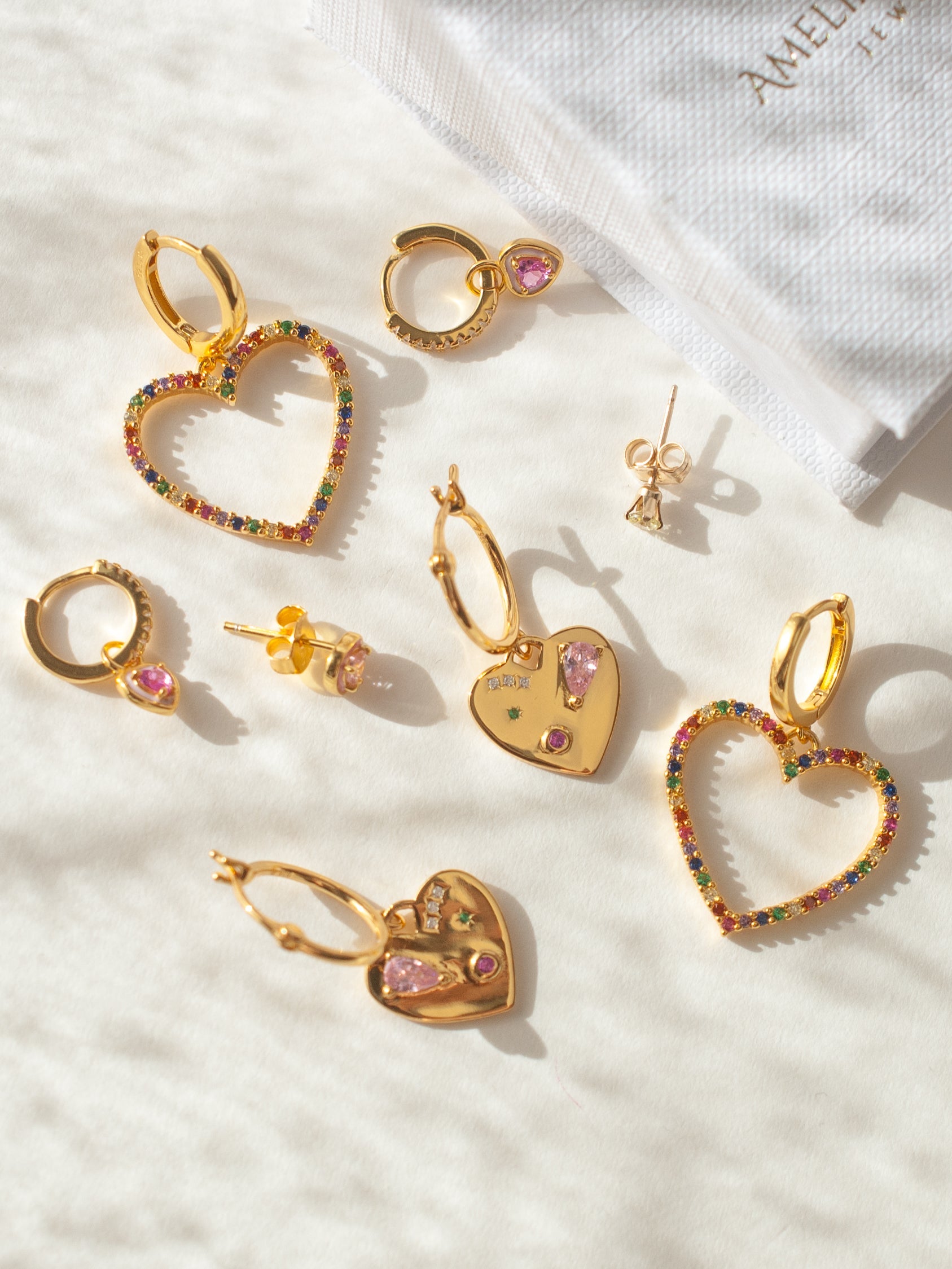 Rainbow Love Heart Earrings