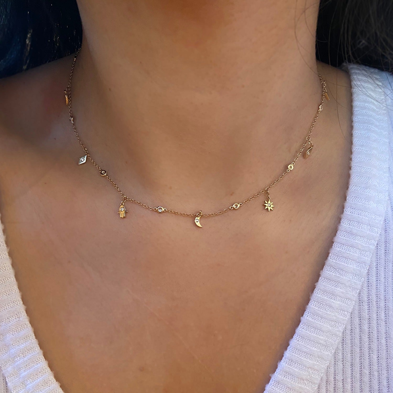 Diamond Charm Choker