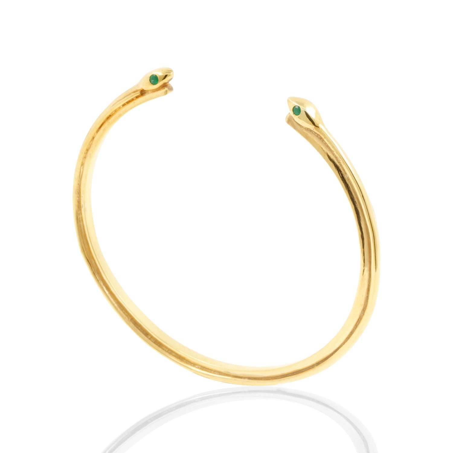 Snake Emerald Bangle Gold