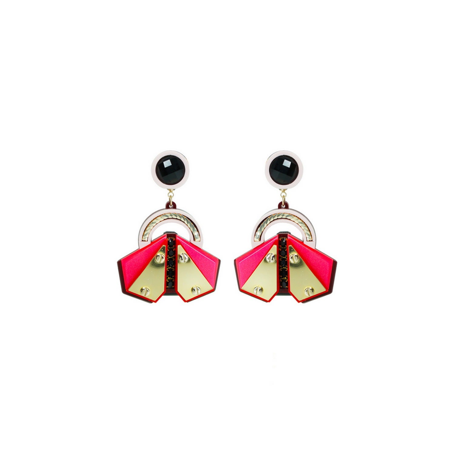 Acrylic Handmade Earring Papaloti / Pink