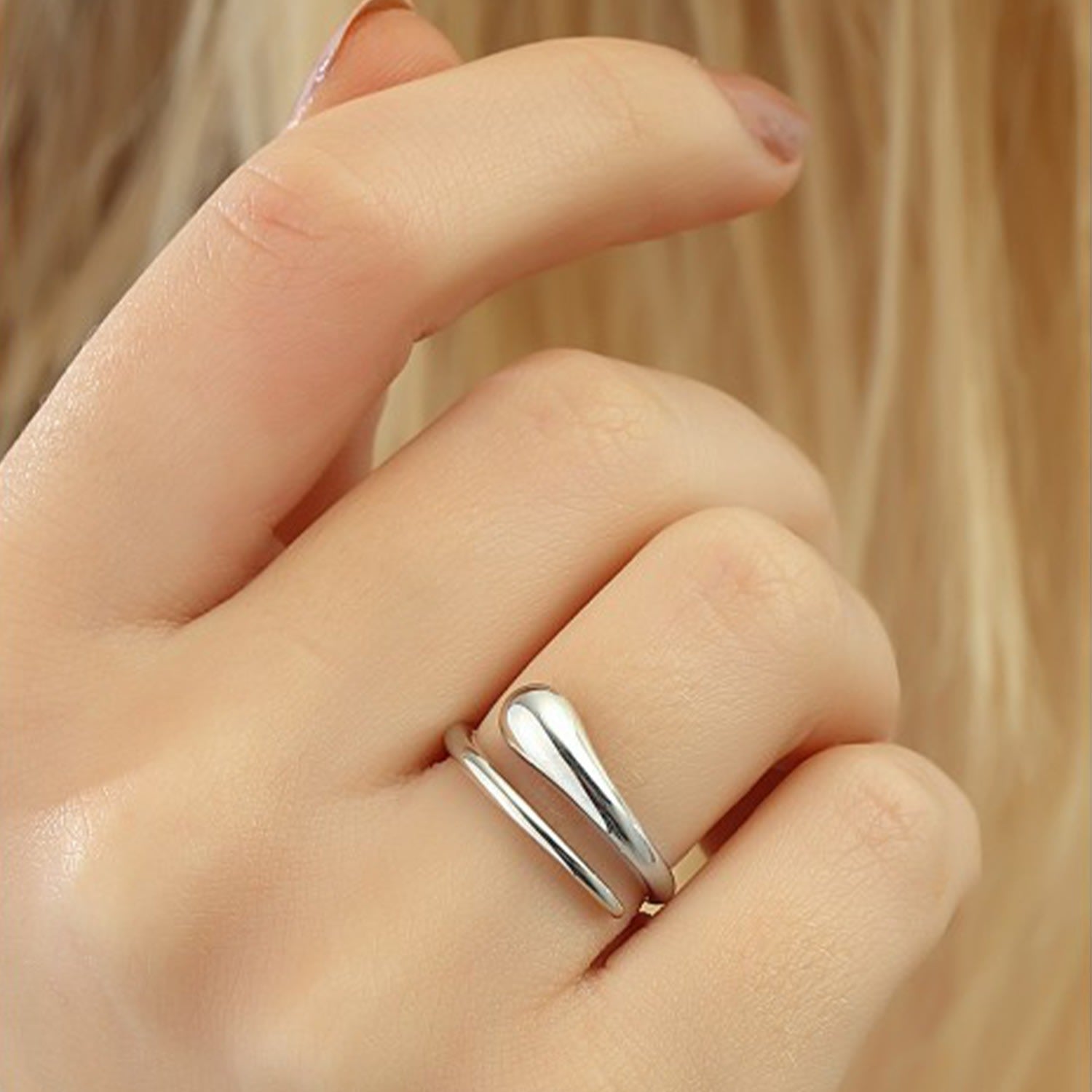 Signature Sterling Silver Stacking Snake Ring - Silver