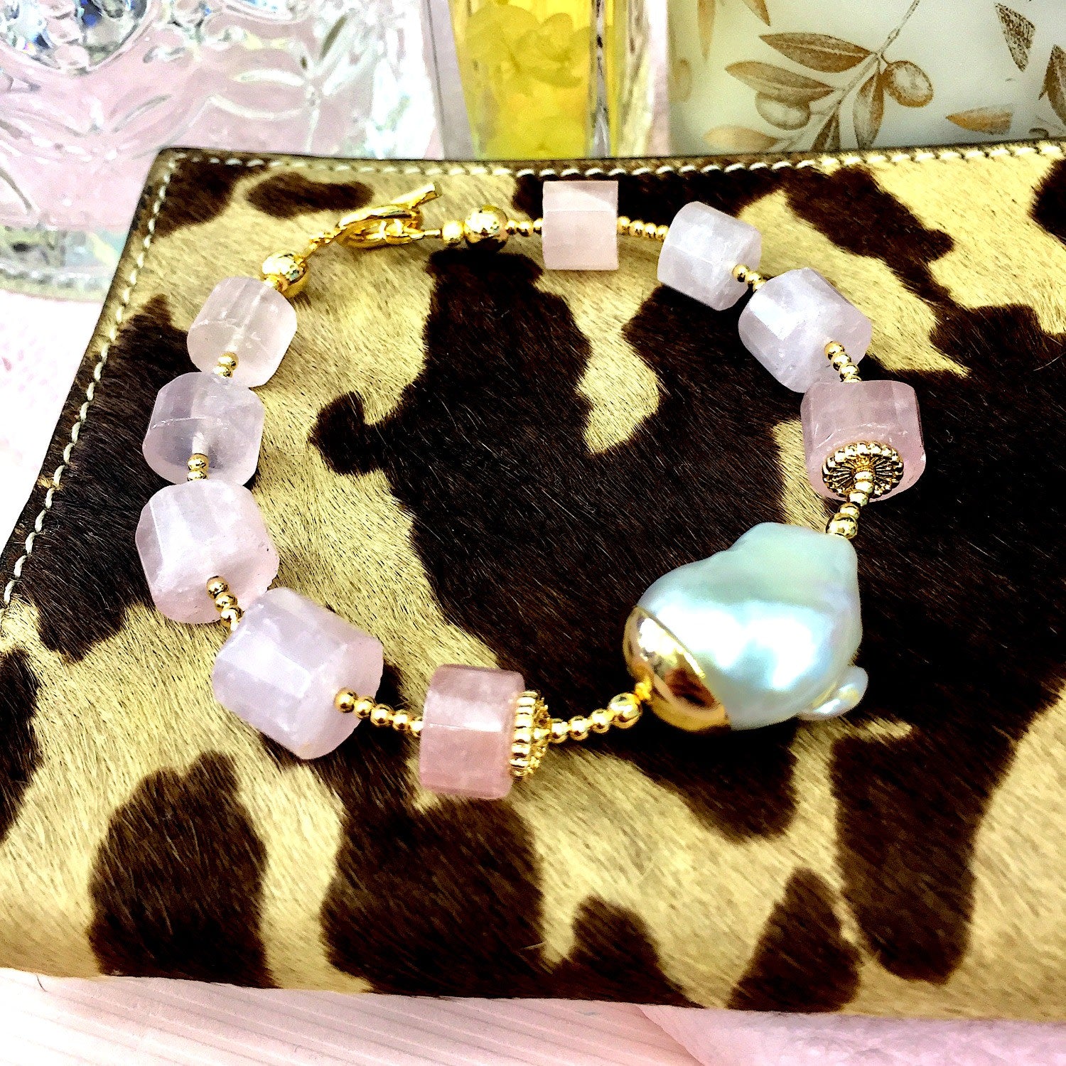 Rose Quartz & Baroque Bracelet