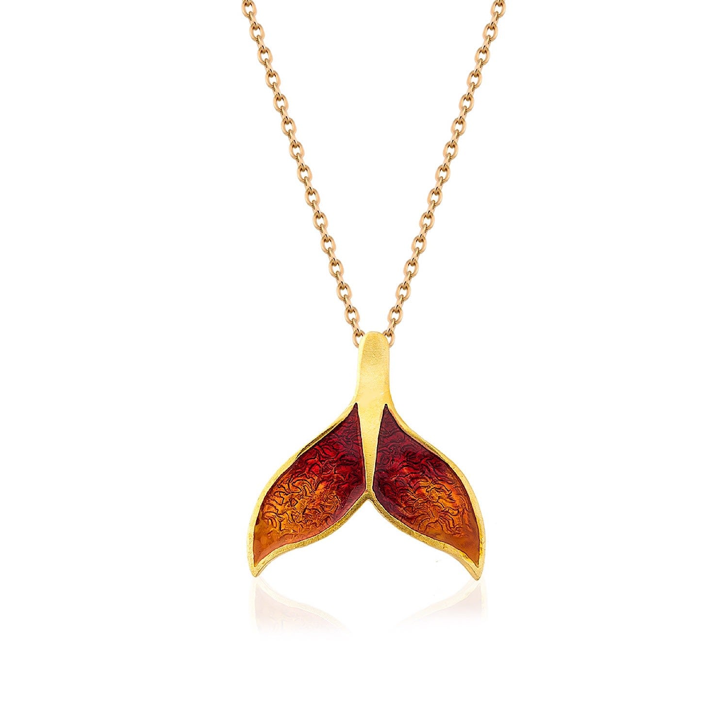 Orange Whale Tail Necklace