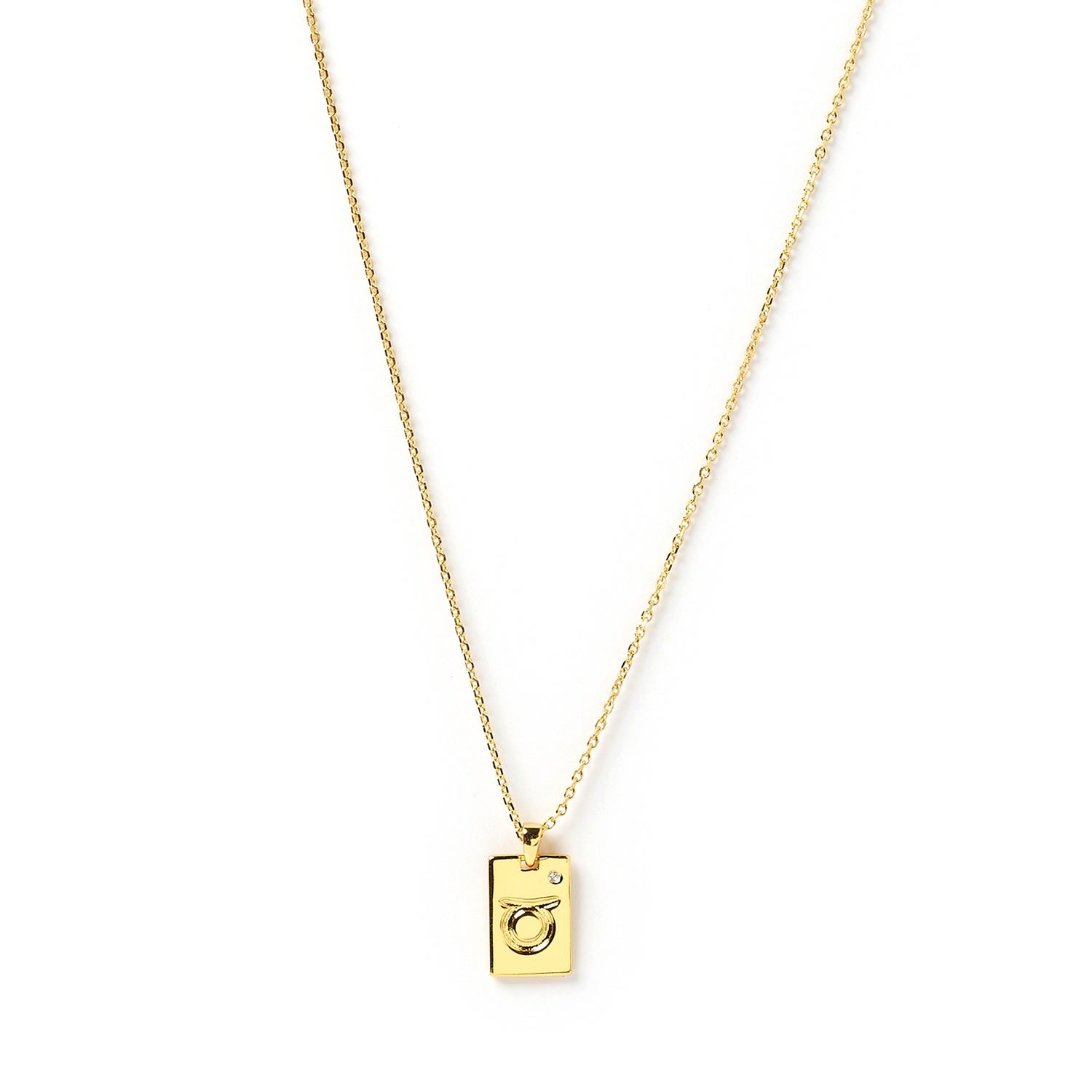 Taurus Zodiac Gold Tag Necklace