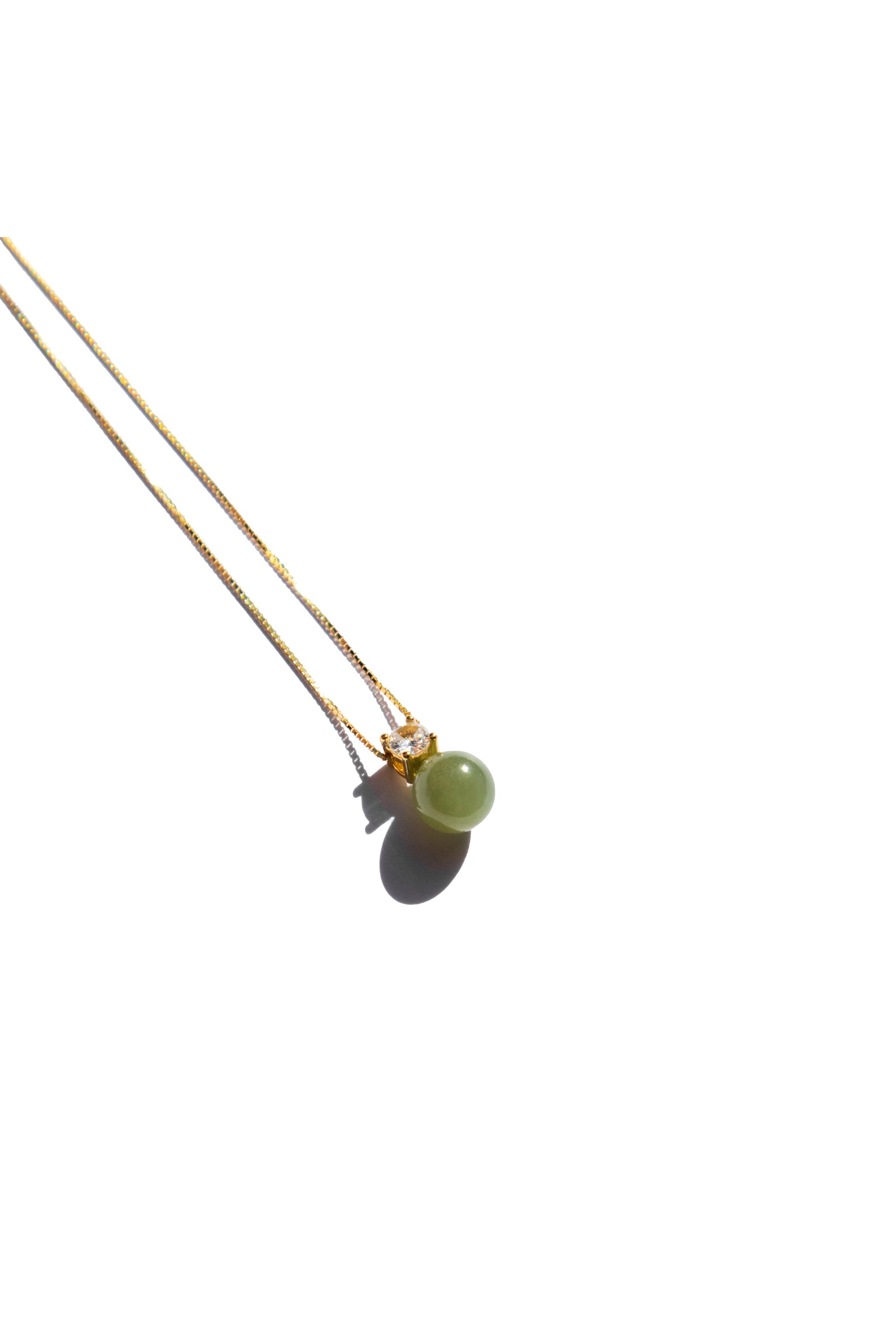 Esther Green Jade & Zircon Necklace