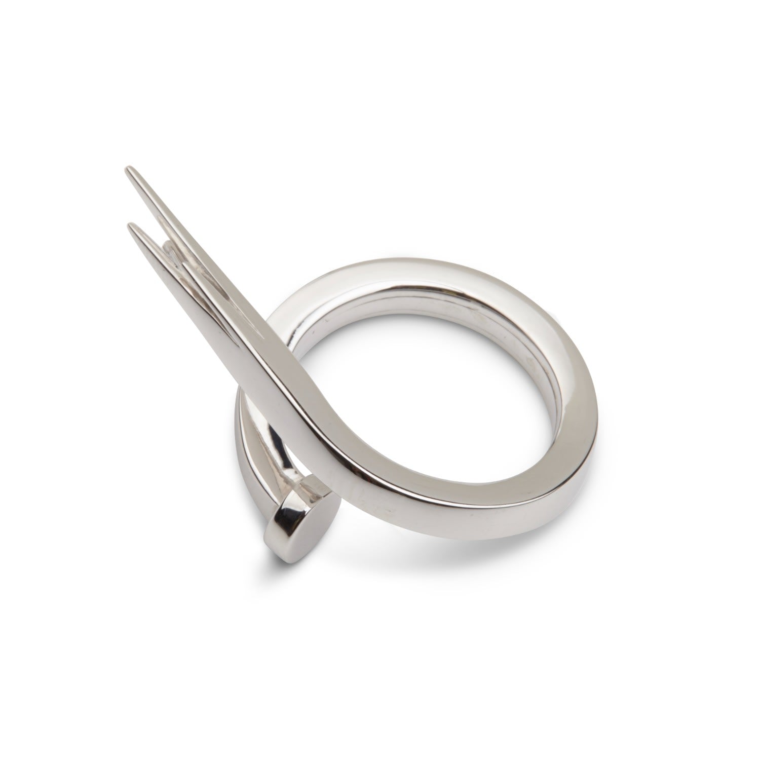 Nail Wrap Ring Silver
