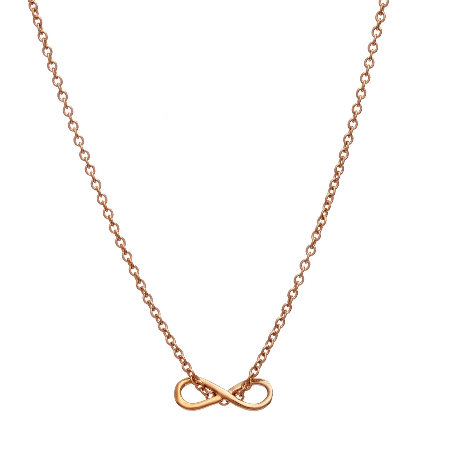 Yellow Gold Plated Mini Infinity Charm Necklace