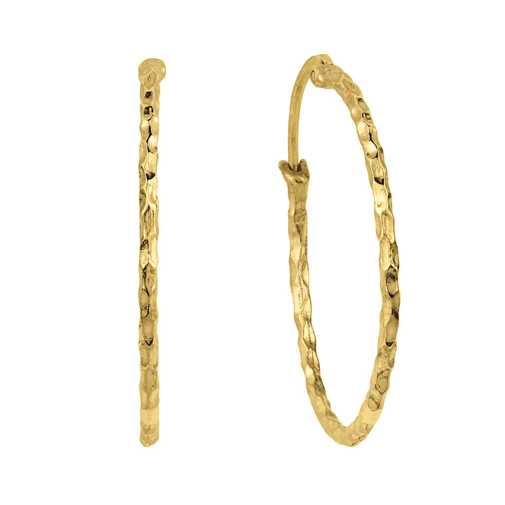 Jodhpur Gold Hammered Hoop Earrings