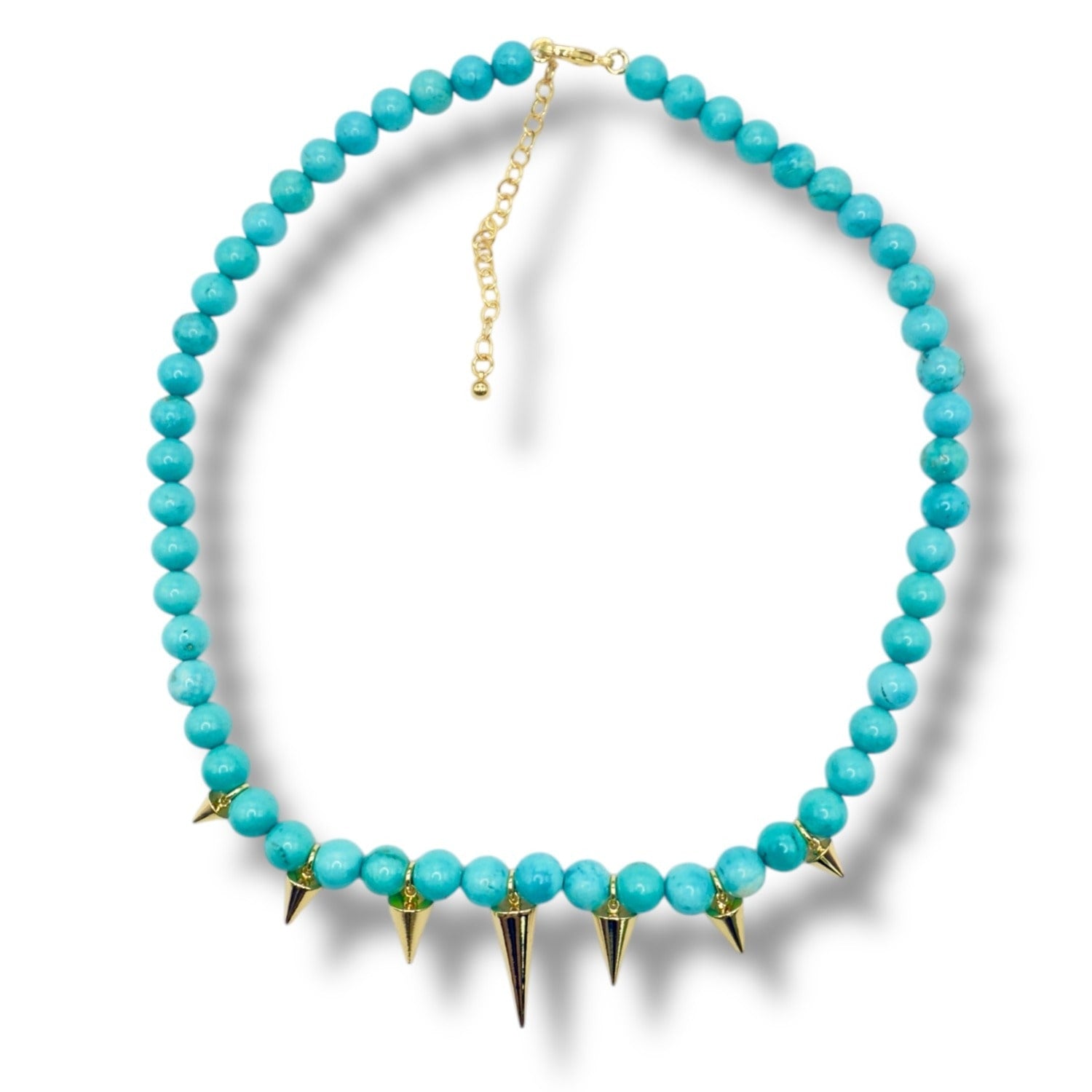 Jolene Turquoise Bead Spike Necklace