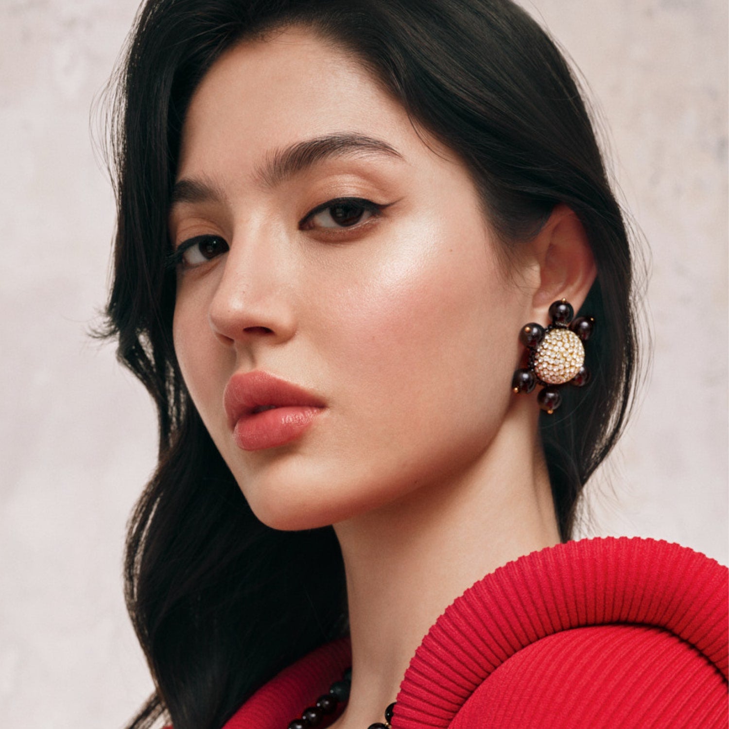 Jolie Clip On Earrings In Slick Black