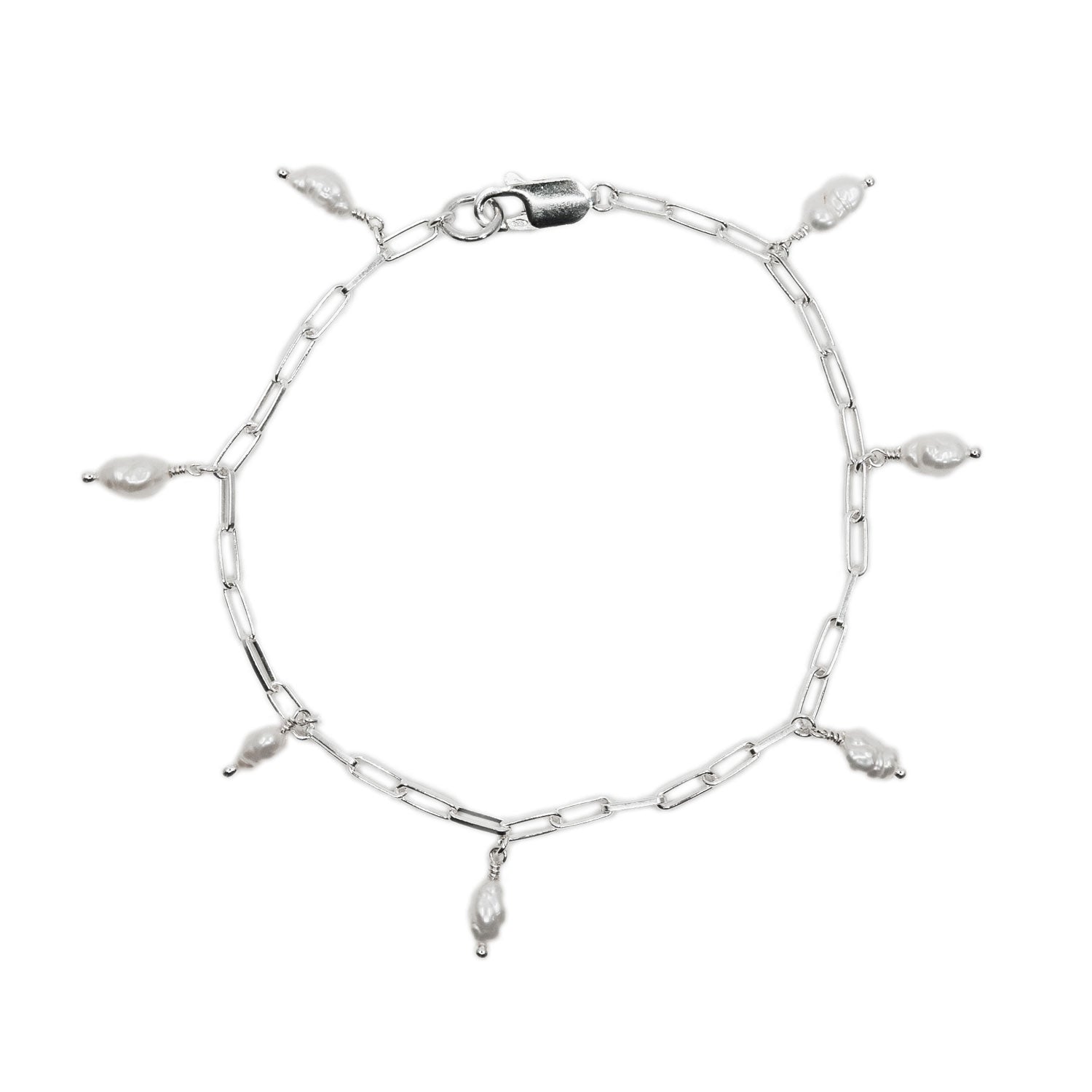 Journey Pearl Drop Bracelet – Sterling Silver