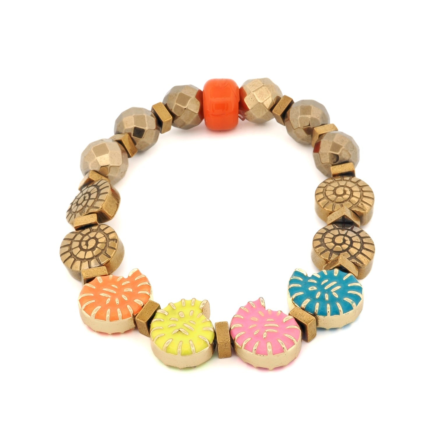 Joyful Sea Shell Colorful Beaded Bracelet - Multicolour