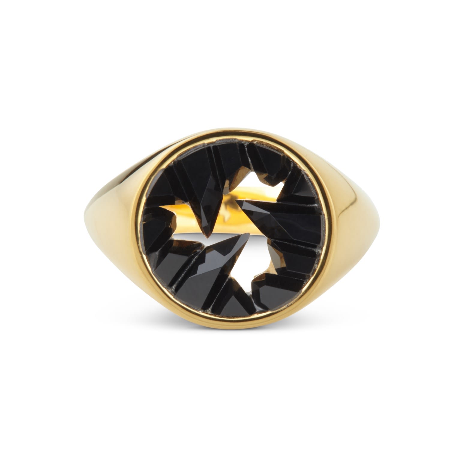 Signet Black Onyx Gold Ring