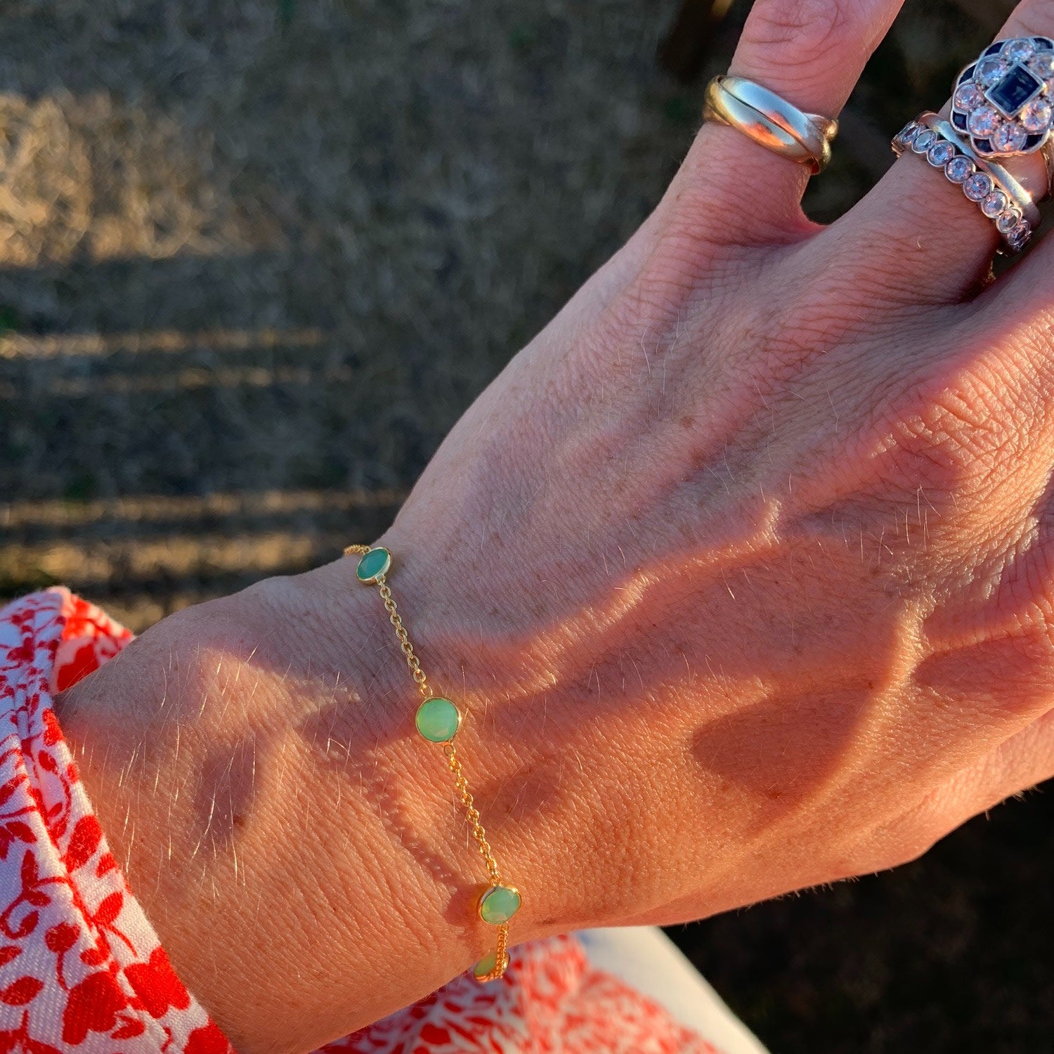 Antibes Chrysoprase & Gold Vermeil Bracelet