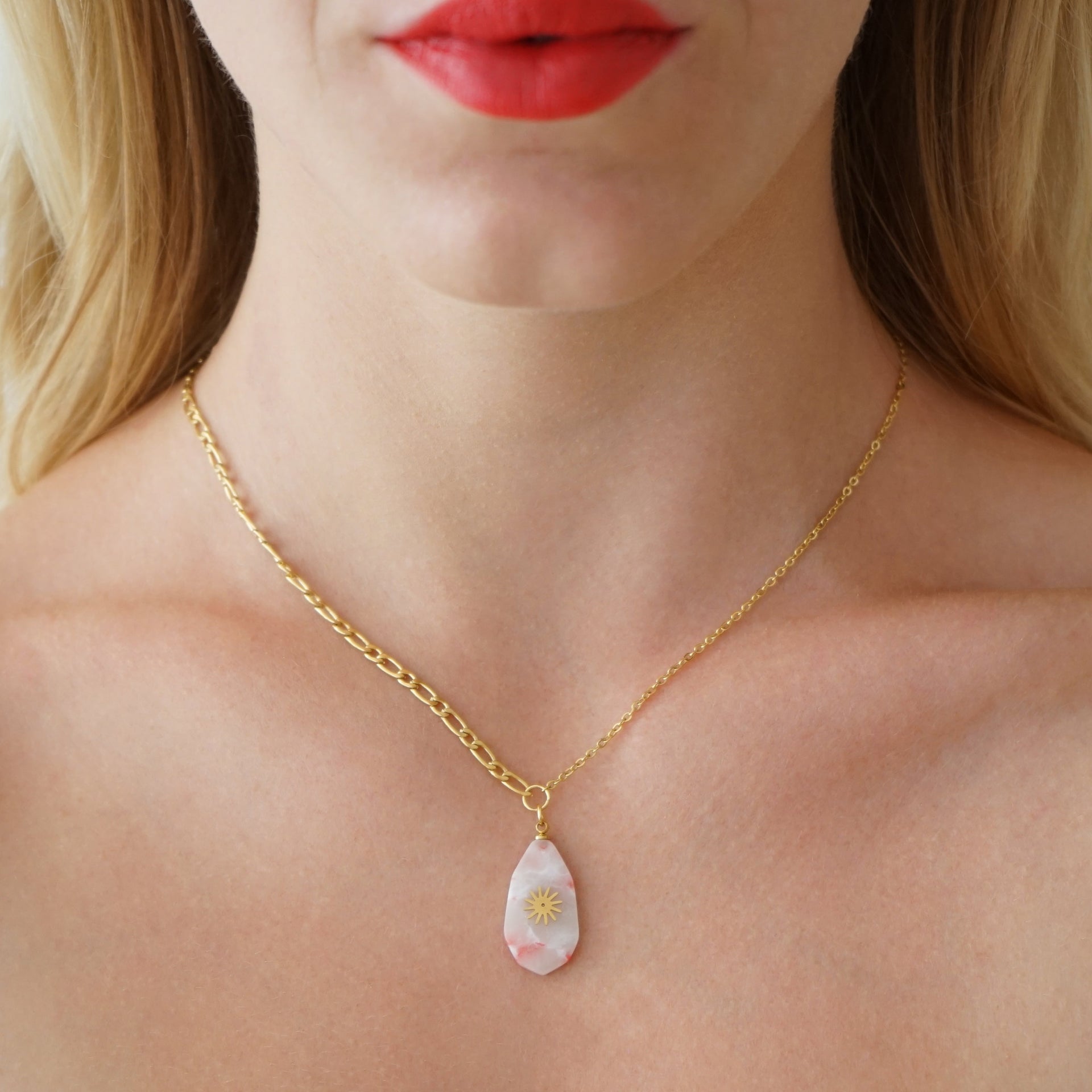 Moonstone Necklace Sun