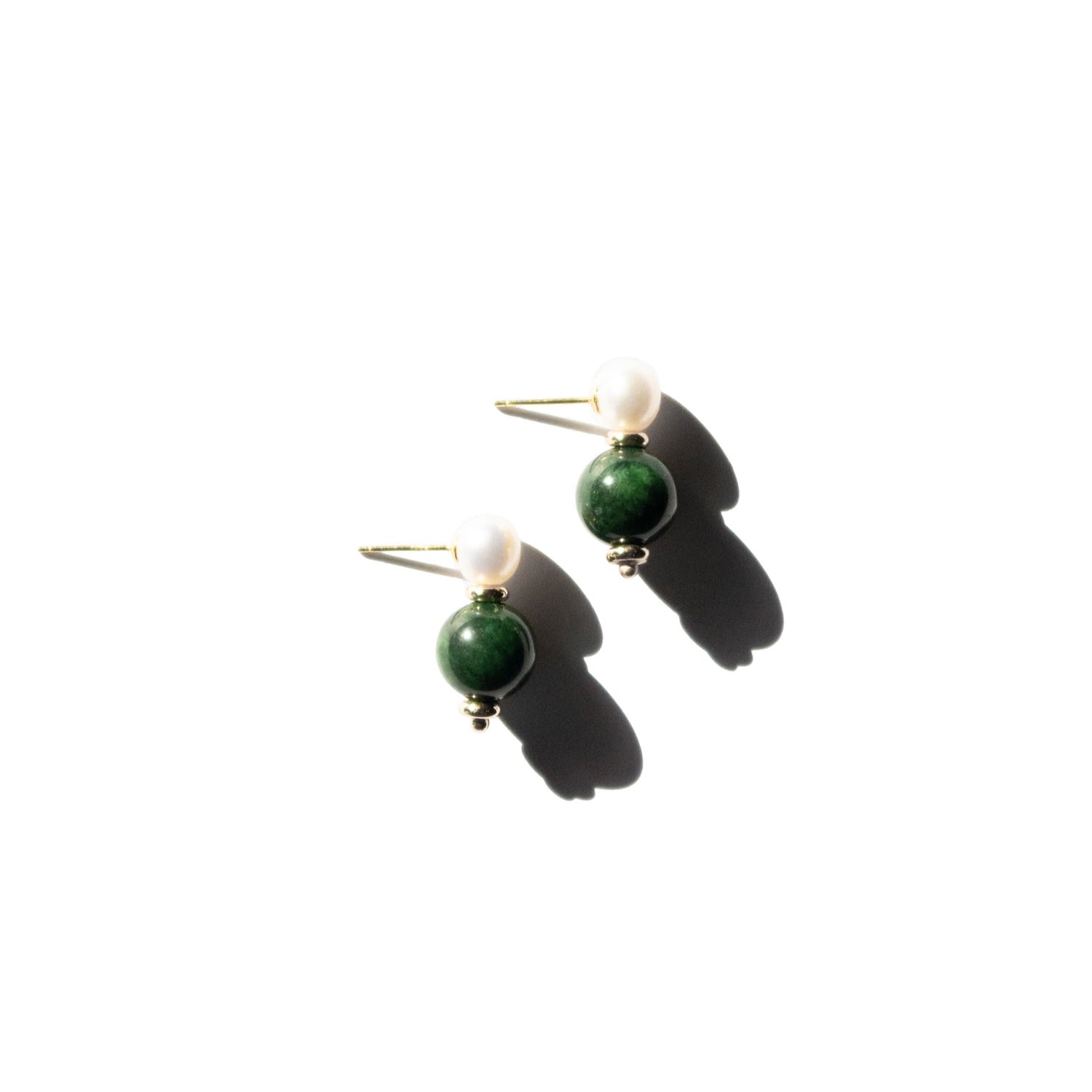 Robyn Pearl Jade Stone Drop Earrings