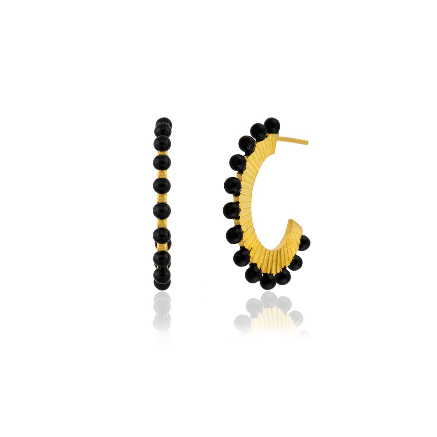 Black Oval Hoop Earrings