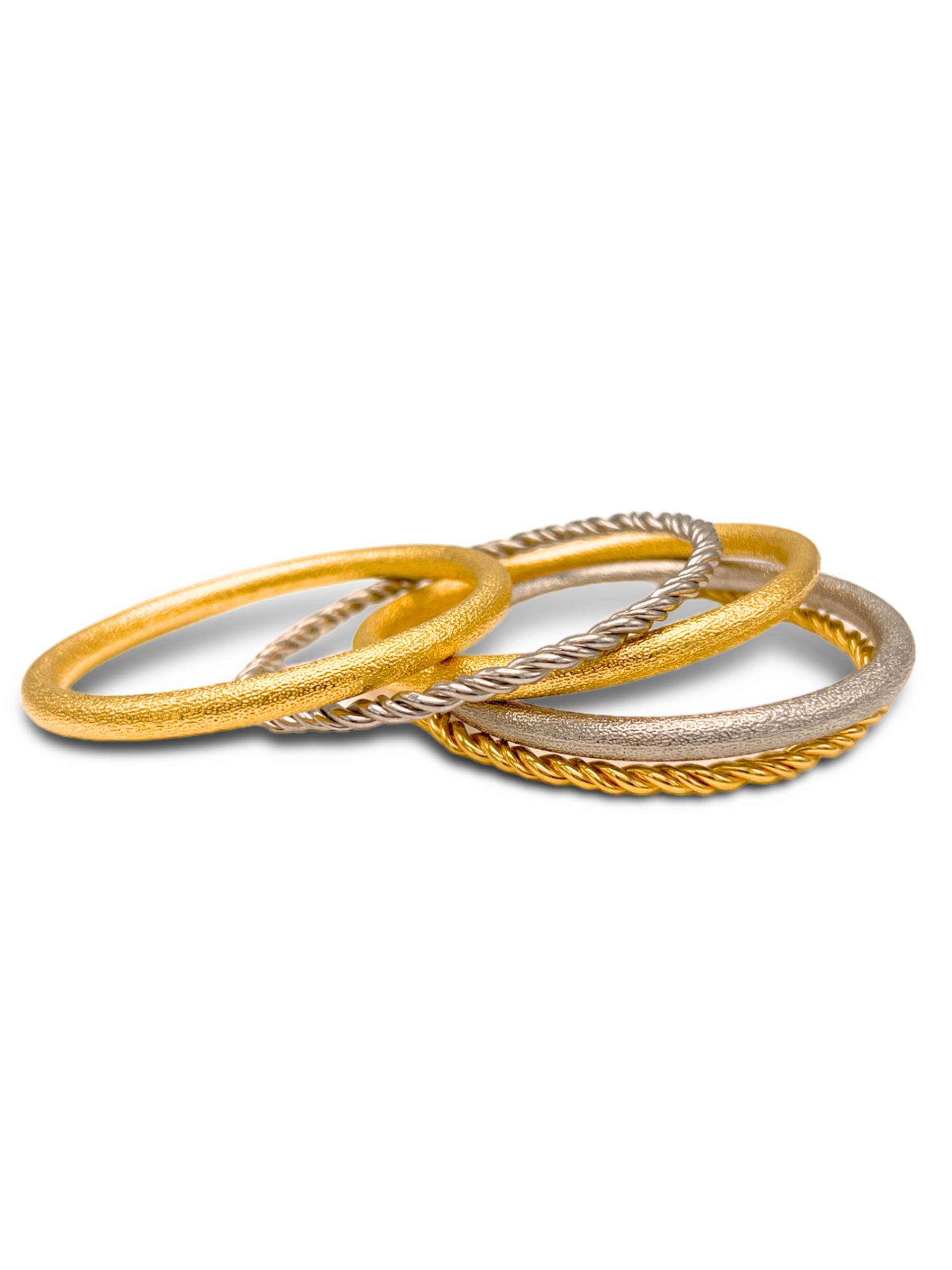 Jubilee Silver & Gold Bangle Stack