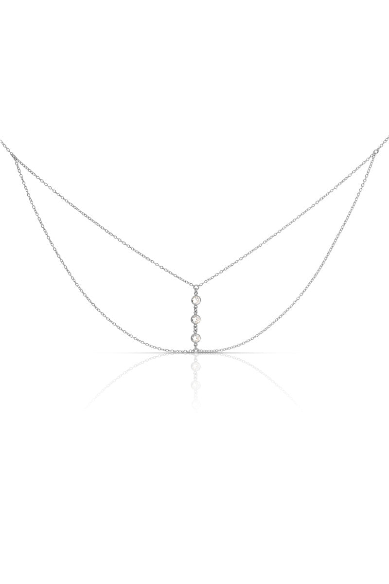 Julia Cz Gemstone Silver Choker