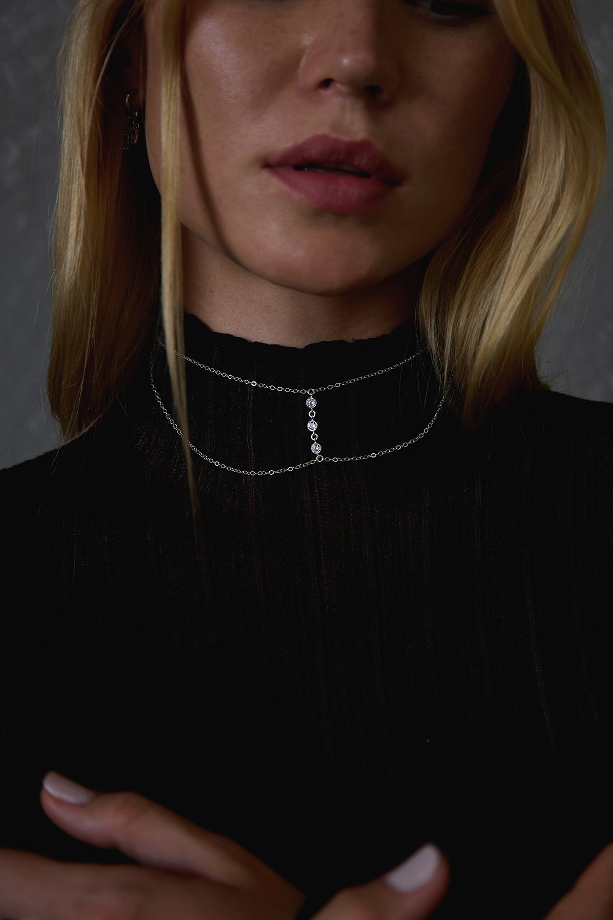 Julia Cz Gemstone Silver Choker