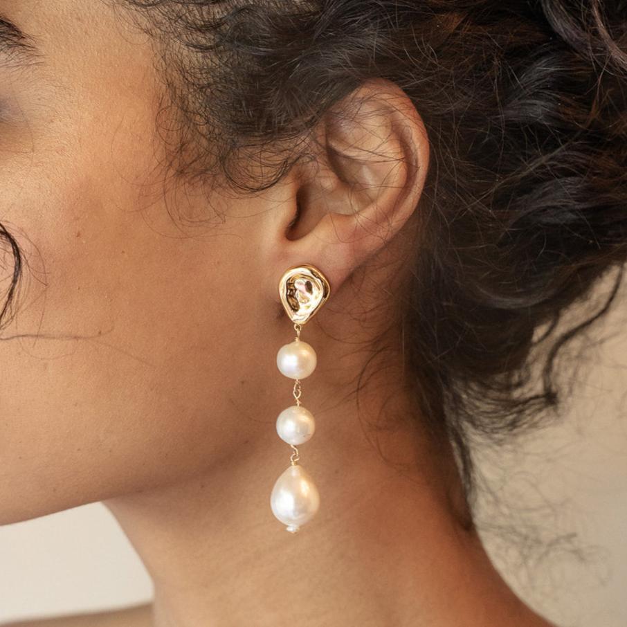 Julietta Earrings - Pearl Chandelier Earrings - Bridal - Holiday