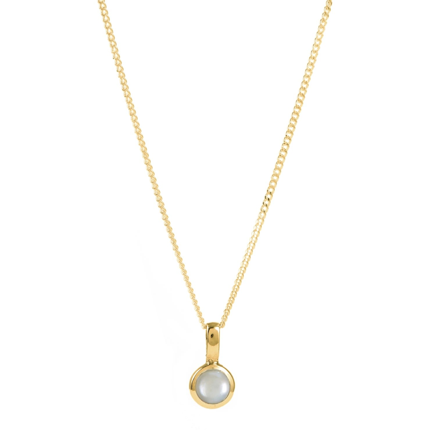 June Birthstone Gold Vermeil Necklace - Pearl