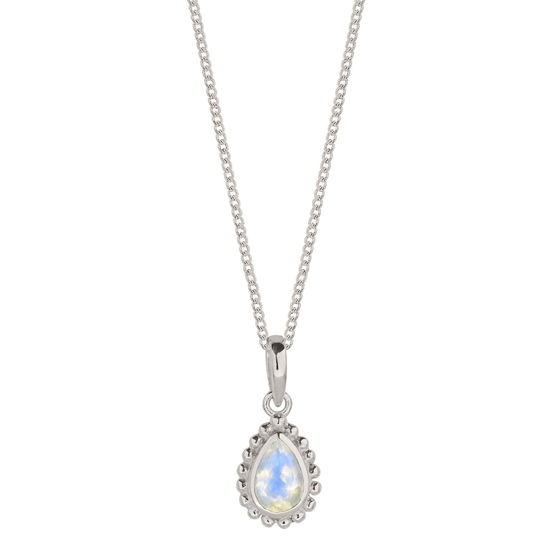 June Birthstone Sterling Silver Necklace - Moonstone