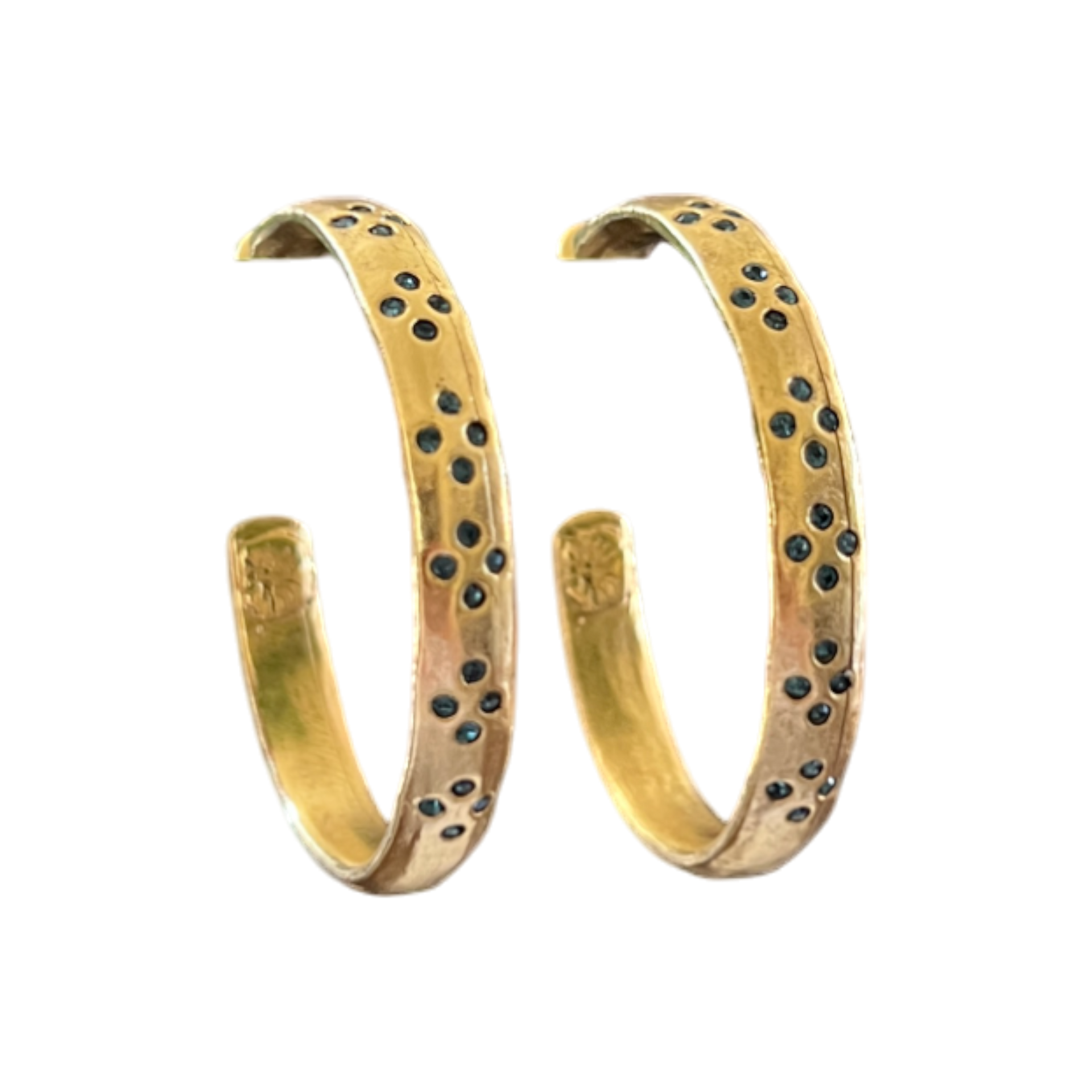 June Blue Rhinestone Hoops