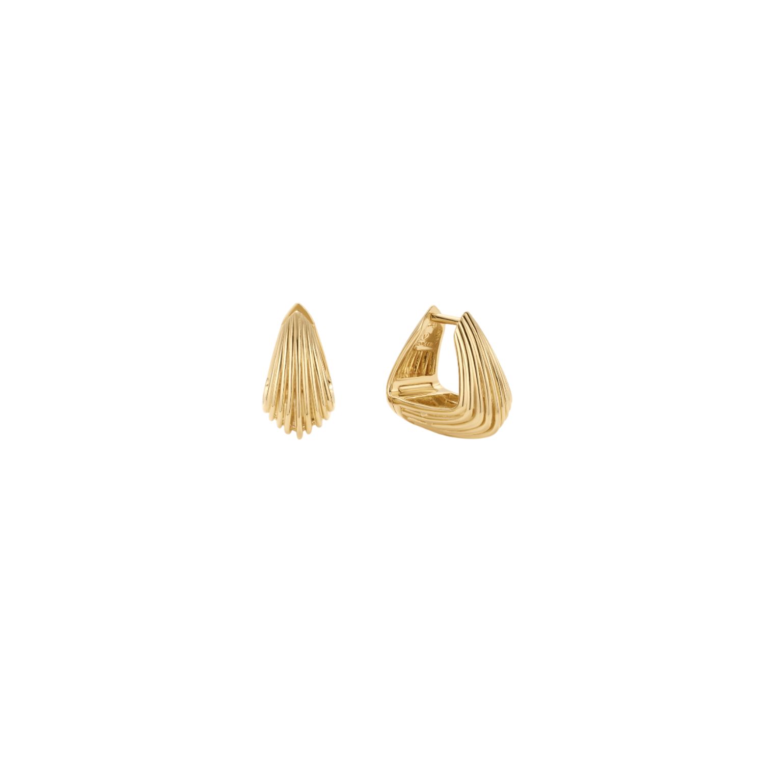 Juno Ridged Chunky Hoops In Gold