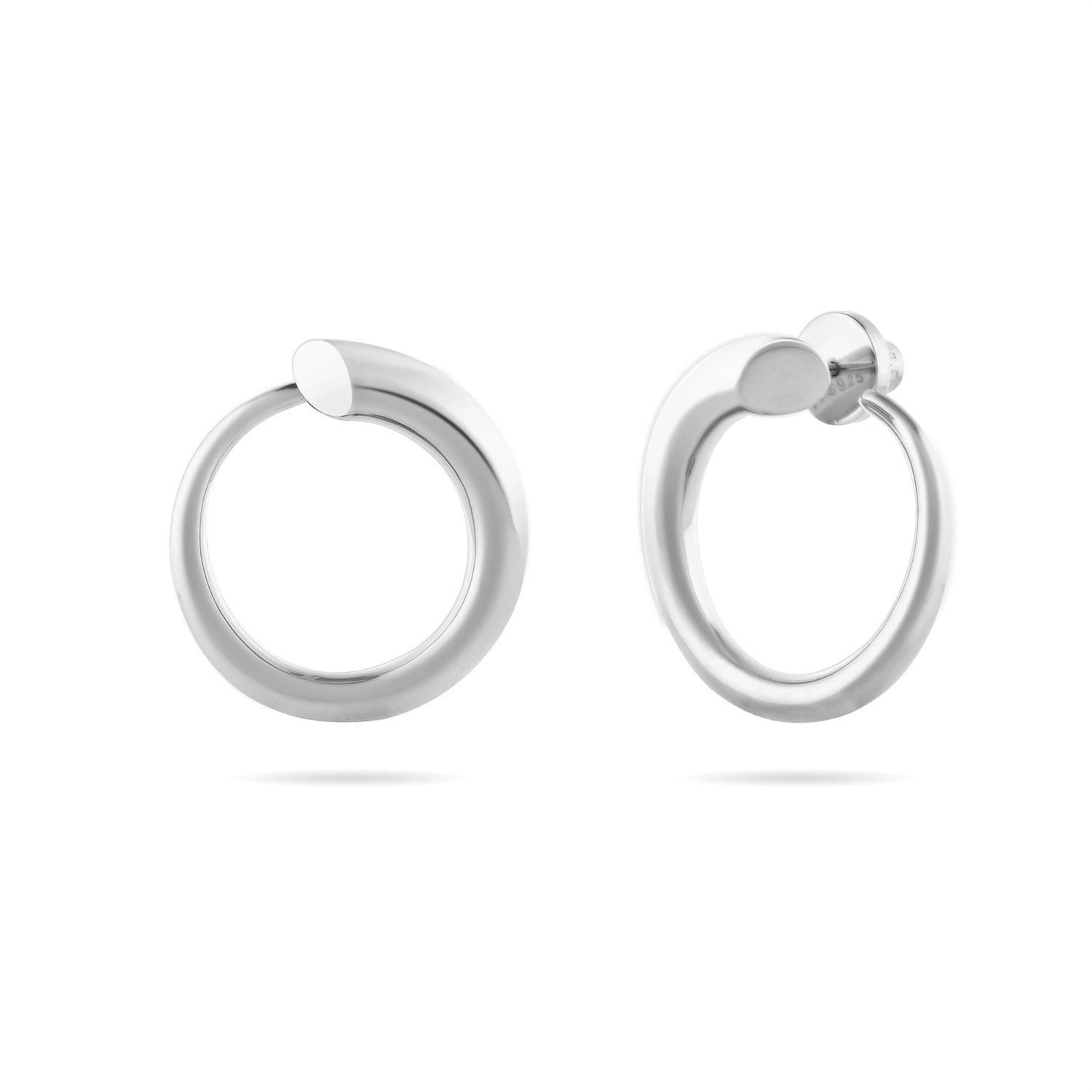 Graduated Hoop Earrings - Silver