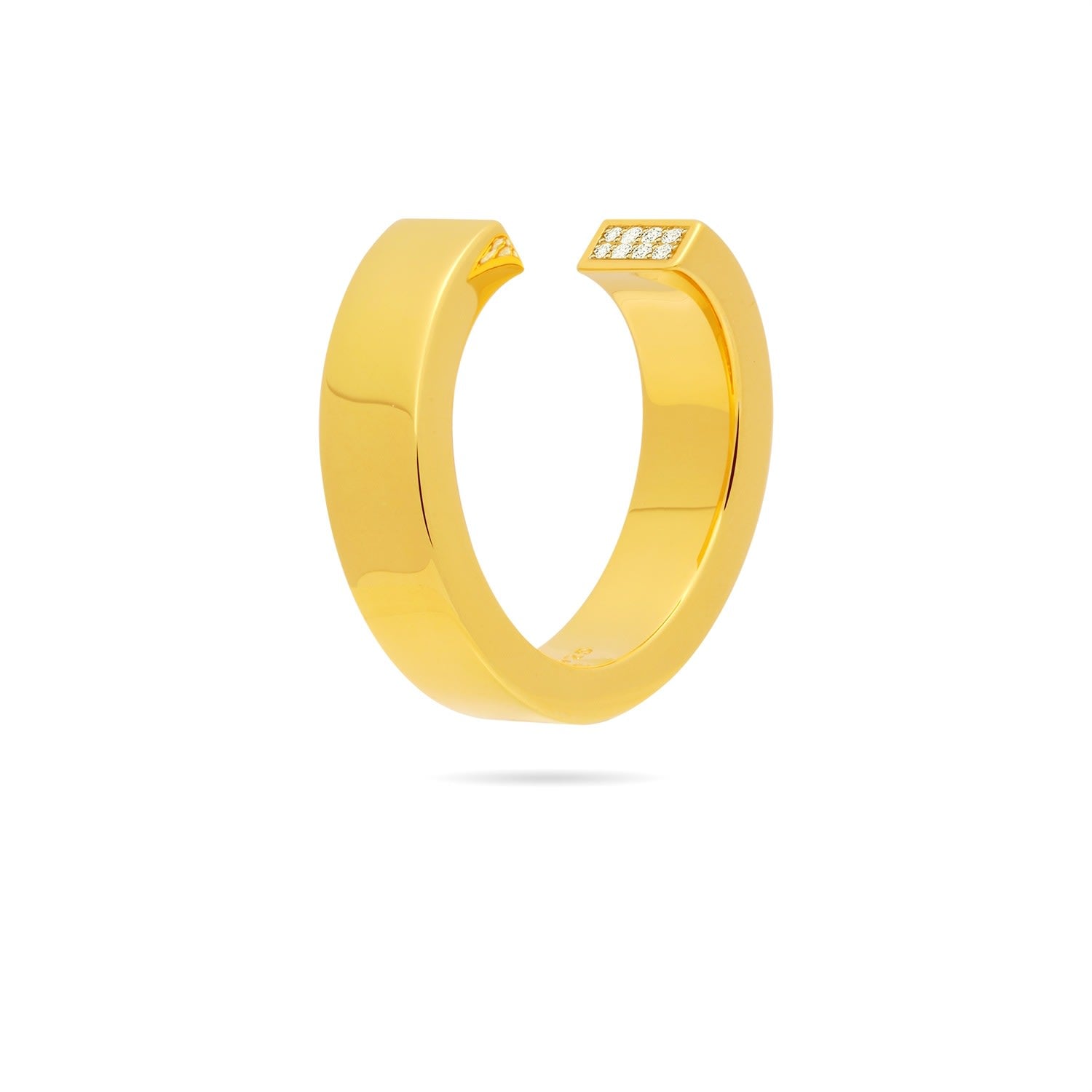 Open Twist Ring With Pave Cz - Gold