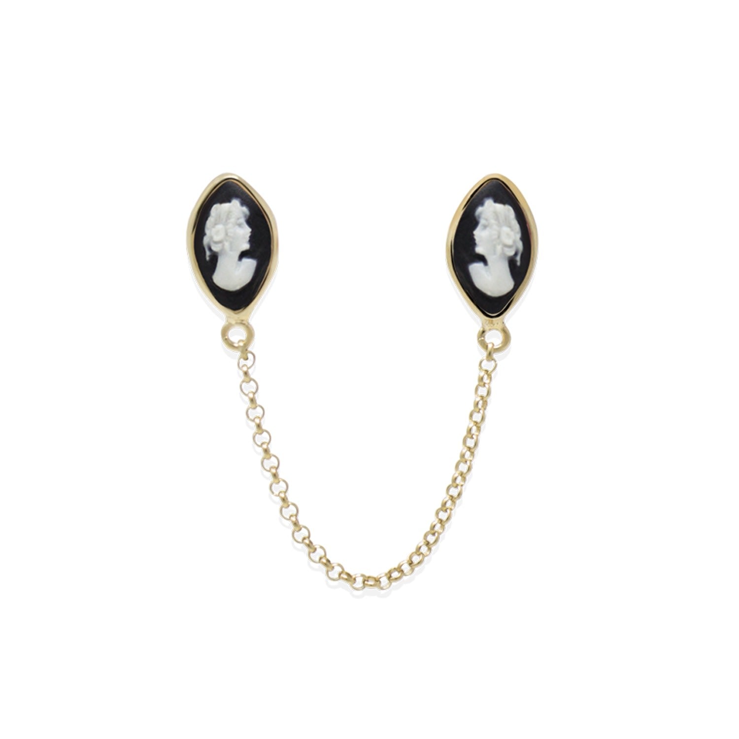 Little Lovelies Gold-Plated Black Cameo Single Earring