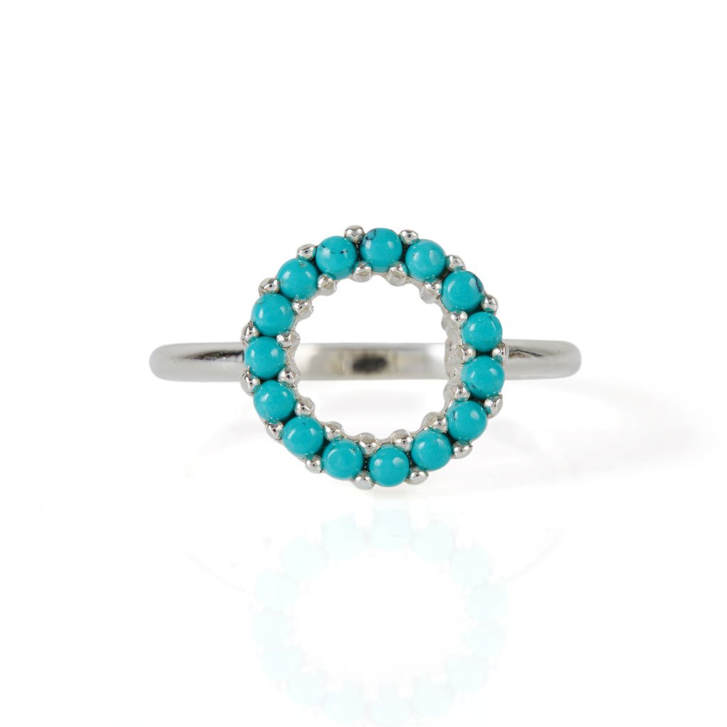 Halo Radiance Silver Ring - Turquoise