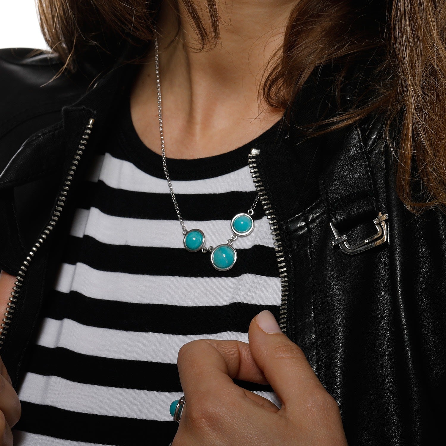 Satellite Sterling Silver Amazonite Necklace